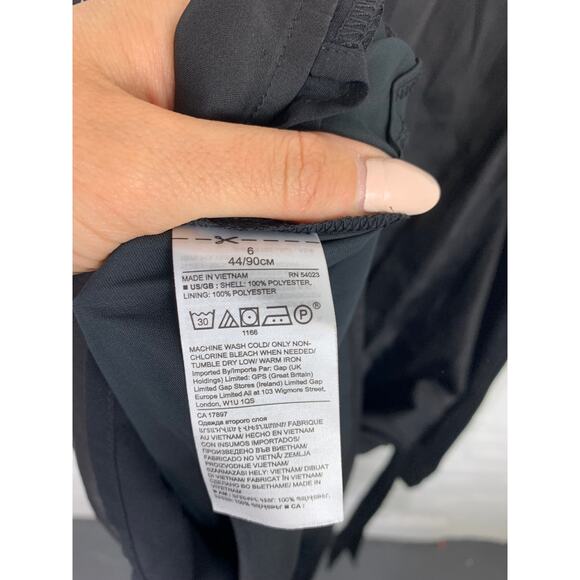 Banana Republic Women's Pleated Wrap Mini Dress Long Sleeve Black Size 6 - Picture 4 of 5